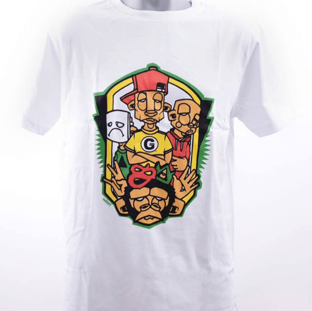 T-shirt Gkicks original’s Oskart Rasta white